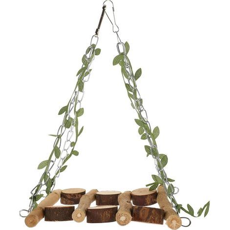 Vogelschaukel aus Holz, Hängestange, Aktivitätsspielzeug für Wellensittich- und kleine Papageienkäfige (1/5)