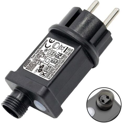Clignoteur pour Guirlande lumineuse 31V 6W Prise Clignotante, 9 Modes Avec Fonction Minuterie, tanche IP44 Transformateur LED pour Eclairage de jardin, Rideau Lumineux