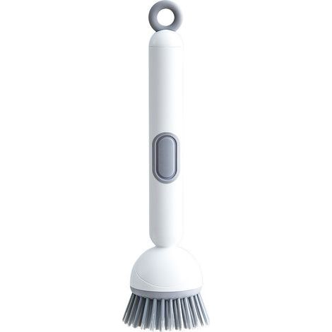 Brosse à vaisselle avec distributeur de savon, brosse de nettoyage de cuisine, outil pour nettoyer casseroles, poêles, éviers, verres, salles de bains et diverses surfaces. (1/5)