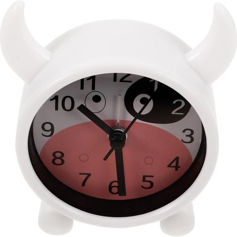 Réveil de Bureau Silencieux à Motif Vache, Petite Horloge Ronde pour Chambre D’garçon et Filles, Design Créatif, Affichage de L’Heure, Réveil Numérique Pratique pour Chambre (1/5)