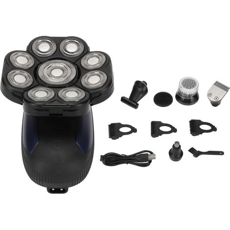 Tondeuse Électrique Sans Fil Rechargeable Rapide 9 Têtes de Coupe Étanche 3D Flottante pour Pain (1/5)