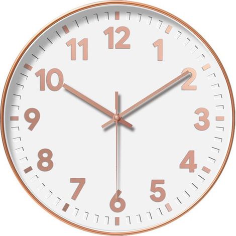 Horloge murale silencieuse – Blanche – 30 cm – Quartz – Cuisine et salon – Facile à lire (1/5)