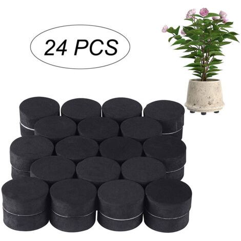 Ineasicer 24 Pcs Pads De Fleur Invisible pour Jardin, Antidérapant Pied en Eva De Pot pour Surélever Les Plantes Intérieur Et Extérieur, Auto-Adhésif Tapis De Pot De Fleur (1/5)
