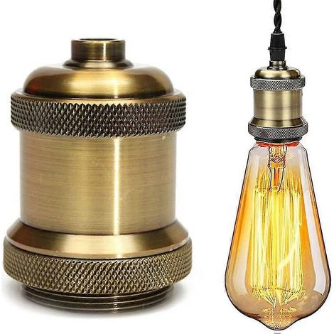Douille de lampe vintage, douille pour suspension rétro, support de lampe, douille de lampe rétro, adaptateur de suspension, pour la maison, le bar ou le bureau (bricolage). (1/4)