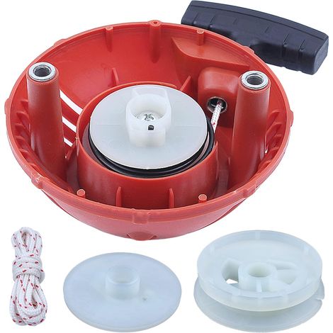 Assemblage de démarreur, poulie d'entraînement de démarreur, kit de 4 pièces avec tambour de poulie de démarreur, corde de démarreur à rappel 3,0mm1m pour Husqvarna 128CD 128LD 128LDX 128C 128R 128RJ (1/5)