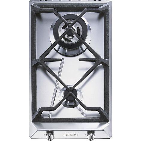 Smeg Piano Cottura SRV532GH3 a Gas 2 Fuochi Gas Colore Acciaio Inox (1/3)