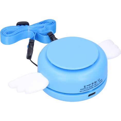 Ventilateur électrique portable à charge USB réglable, sans pales, à suspendre autour du cou, pour la maison et l'extérieur (bleu) (1/5)
