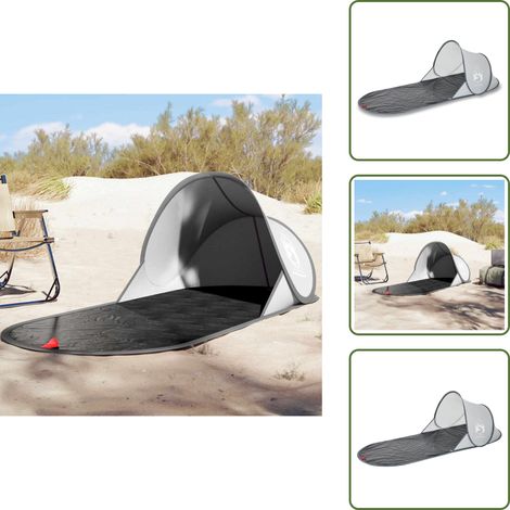 The Living Store Tente de plage gris escamotable imperméable - Tente De Plage - Tente Escamotable - Tente Imperméable - Parasol De Plage - Ombre Solaire (1/5)