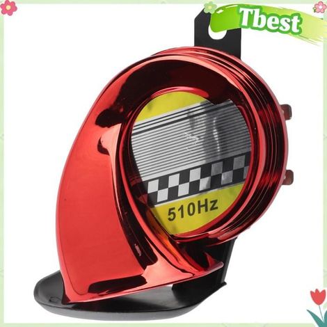 Tbest Klaxon universel Voiture Moto Moto Camion Bateau 130DB Klaxon électrique Sirène étanche 12V Rouge moto siege Rouge (1/5)