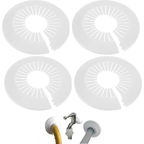 4 Pièces Rosace De Radiateur, Plastique Blanc 90-116mm, Cache-Tuyau Décoratif Pour Chauffage Maison