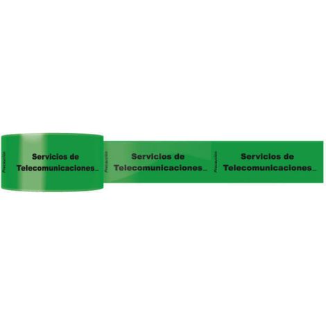 Cinta señalización soterramiento servicios de telecomunicaciones 15 cm x 200 m x 0,075 mm SEKURECO