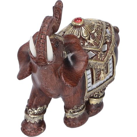 Statuette d'éléphant en résine artisanale, décoration de bureau pour salon et intérieur, rouge, dimensions 11x6x11 cm (1/5)
