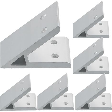 Lot de 6 connecteurs d'angle en aluminium, raccord profilé en aluminium, matériel de fixation de raccord d'angle de 45 °, rainure M6, 8 entretoises, profilé d'angle intérieur en aluminium pour (1/5)