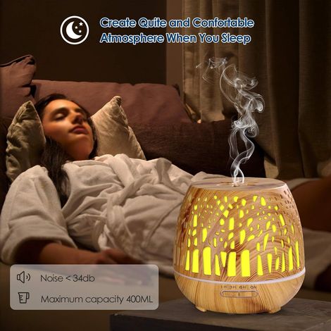Diffuseur ultrasonique d'huiles essentielles 125ml avec lumière LED, arrêt automatique et brume froide silencieuse