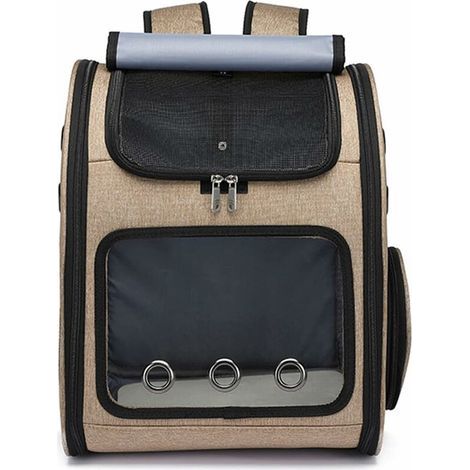 Sac a Dos Transport Chien,Sac à Dos pour Animal de Compagnie Pliable,Bandoulière Réglable,Respirant Sac à Dos de Transport pour Chat pour Randonnée Camping Plein Air,Kaki (1/5)