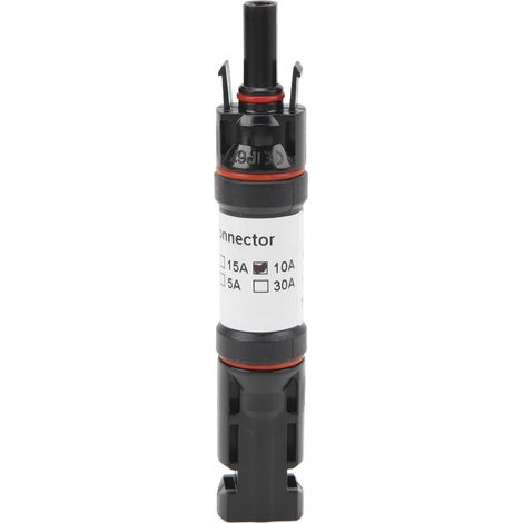 Ortviai Porte-fusible solaire 1000 V 10 A étanche IP67 avec connecteurs PV mâle/femelle et fusible intégré (1/5)