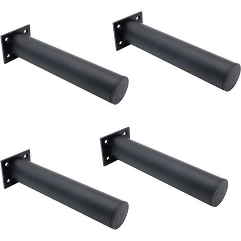 Ensemble de 4 pieds de meubles réglables noir mat, alliage d'aluminium 38 x 200 mm, pieds pour armoires, tables basses, meubles TV, pieds de support pour canapés (1/5)
