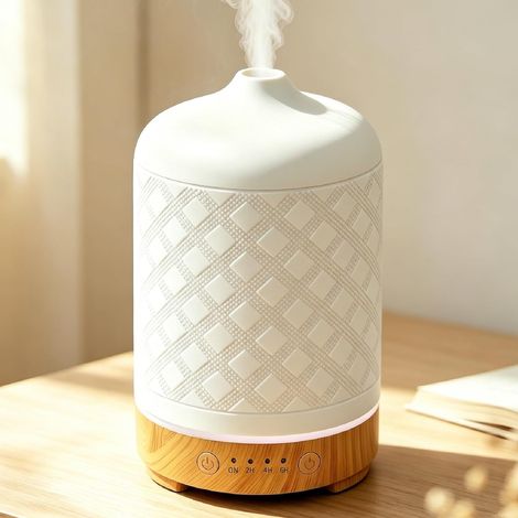 Diffuseur D'huiles Essentielles Diffuseur Electrique Ultrasonique Aromathérapie en Céramique avec Minuterie D'arrêt Automatique De 7 Couleurs pour Appartement Bureau Maison Yoga Cadeaux 200ML (1/5)