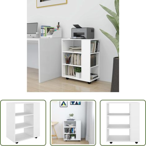 Armoire bureau - Armoire à roulettes Blanc 60x35x75 cm Bois d’ingénierie (1/5)