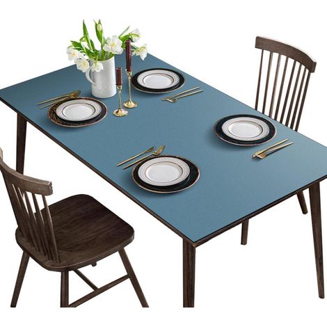 Tischdecke Lederoptik 70x70cm Seeblau wasserdicht & rutschfest
