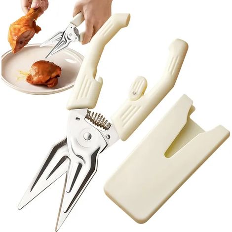 Ciseaux cuisine inox multifonctions couvercle magnetique amovible preparation domestique (1/4)