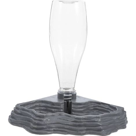 Distributeur d'eau en plastique pour reptiles, fontaine à eau créative pour tortues et lézards (gris)-Grey