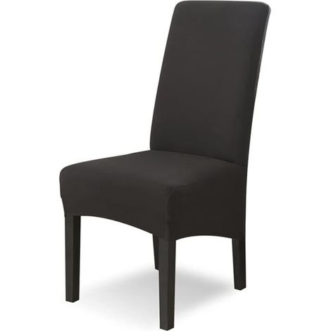 XL Stretch Chair Cover 4 Pieces Large Dining Room Chair Cover, Black