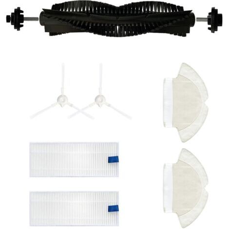 Lot de 7 accessoires pour robot aspirateur Tefal Rowenta X-plorer Serie 75 RG7687, brosse principale/2 brosses latérales/2 chiffons/2 filtres (1/5)