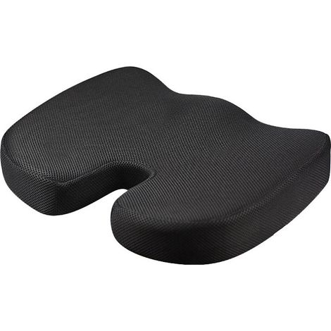 Rectangulaire Coussin d’assise en mousse à mémoire de forme pour siège de bureau, 44367cm, Noir (1/5)