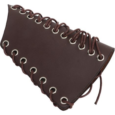 Manchette de tir en similicuir résistant - Protection de bras pour arc, confortable et légère, marron (1/5)