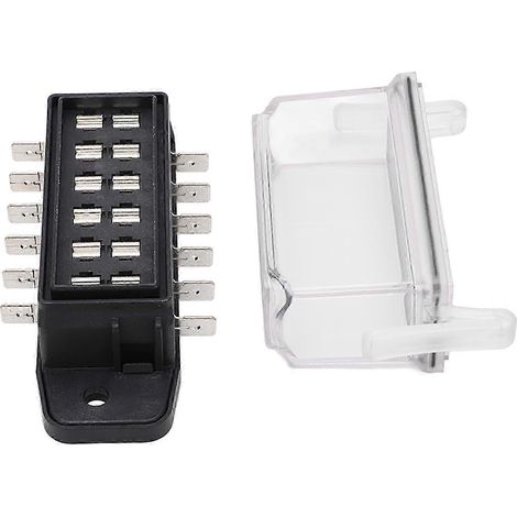 6-fach Sicherungskasten mit wasserdichter, transparenter Abdeckung, 12V/24V DC Sicherungshalterblock für Boote und Wohnmobile, 45A Gesamtlast (1/5)