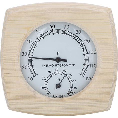 Thermostat-Hygrometer aus Holz für Sauna – Badezimmer-/Saunazubehör – Thermometer/Hygrometer – außergewöhnlich