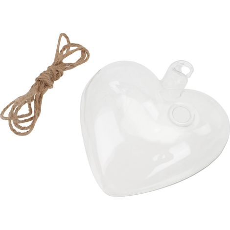 Vase suspendu hydroponique en verre forme de cœur Gatuida, design et facile à ranger (1/5)