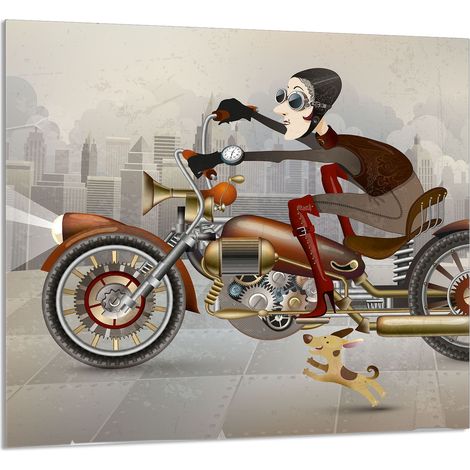 GLASPLATTE FÜR KÜCHE 65x60 Motorrad (1/5)
