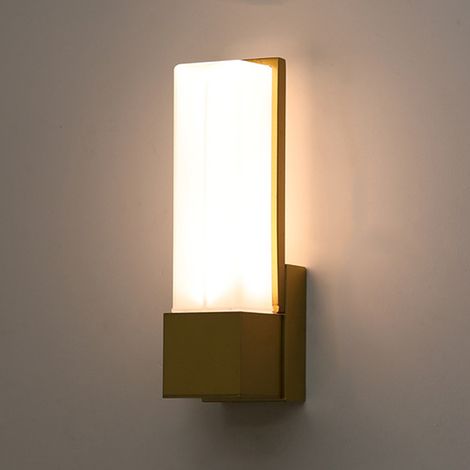 AUTRUCKER Applique murale LED moderne pour couloir, applique murale minimaliste pour couloir, tête unique, couleur or -7 watts, lumière chaude. (1/5)