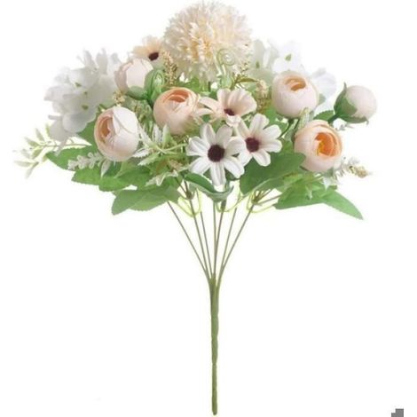 Bouquet Fleurs Artificielles - 19 x 31 cm - Décoration Intérieure Mariage Fête - 1 Pièce (1/4)