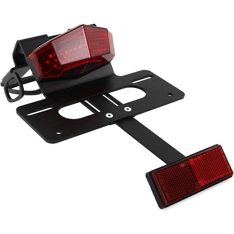 Kennzeichenhalter-Kit mit LED-Rücklicht für Motorräder, kompatibel mit Kawasaki KLX 230R 2020–2023 (Farbe: Klar) – Rot