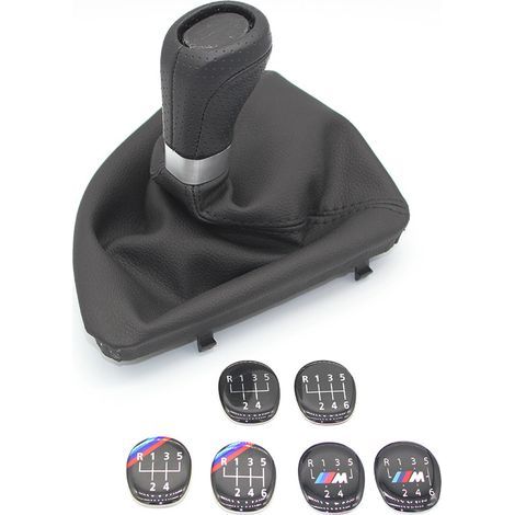 Geeignet für BMW E87 Schaltknauf, 5/6-Gang-Schaltknauf zur Selbstmontage, Standard-5-Gang-Kabel schwarz, eine Packung. (1/4)