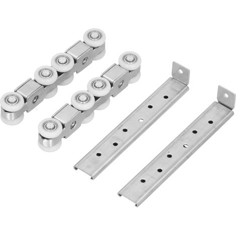 Roulettes de suspension en acier inoxydable 304 pour portes, armoires et outils roulettes de suspension silencieuses à double trou pour portes coulissantes (1/5)