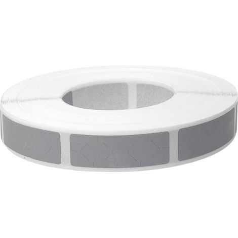 Pegatinas rectangulares rascables de 10x30 mm, color gris, paquete de 1000 unidades.