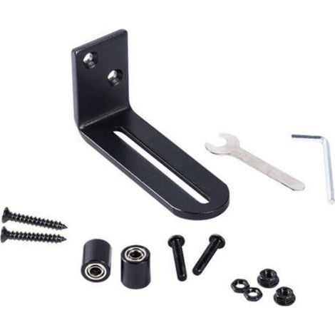 Guide De Sol Pour Porte Coulissante - Acier Au Carbone - Pour Portes De Grange Et Placards - Réglable - Noir - 12,1 X 3,9 X 2,1 Cm - 1 Pièce (1/4)