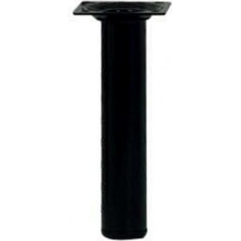 Hettich – Pied de meuble cylindrique – Acier époxy noir – Hauteur 15 cm – Patin plastique fileté M10 pour installation facile