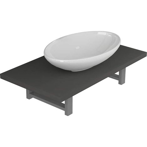 Maison Exclusive - Set Mobili da Bagno 2 pz Ceramica Grigio (1/5)