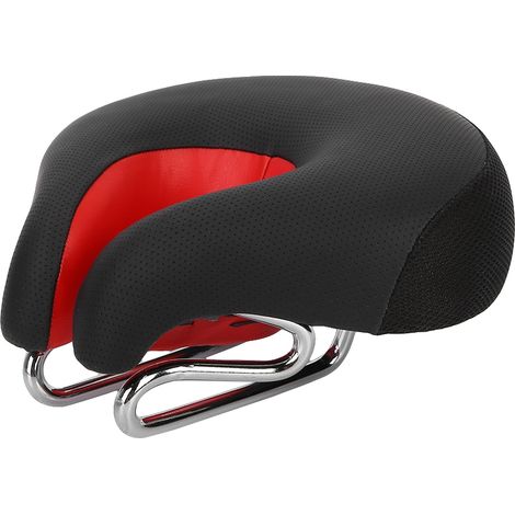 Selle de vélo ergonomique sans bec, coussin de cyclisme rouge pour VTT (1/5)