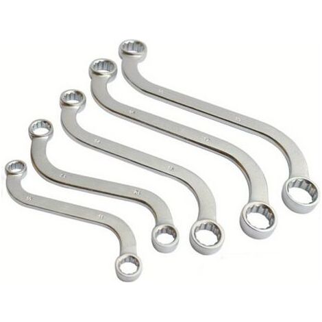 Clé Polygonale Double en Acier CRV - Forme de S 10 x 11 / 12 x 13 / 14 x 15 / 16 x 17 / 18 x 19 mm (1/5)