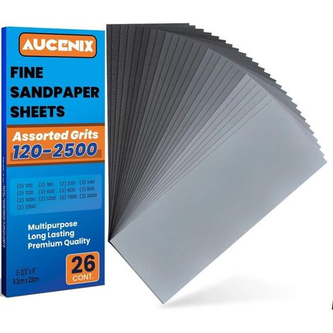 Schleifpapier Set 26 Blatt 120-2500 Körnungen nass und trocken (1/5)