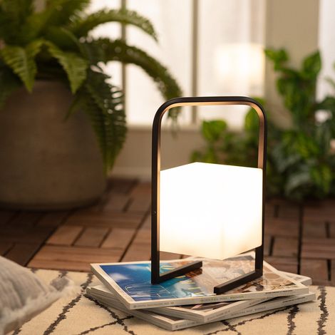 LED-Tischlampe Tiber 2.5W Tragbar Außenlampe mit Wiederaufladbare Batterie über USB Schwarz