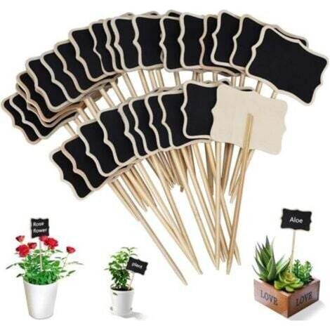 Étiquettes de jardin rectangulaires en ardoise imperméable – Lot de 30 étiquettes T-type pour plantes, graines, arbres, herbes et fleurs (1/5)