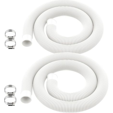 Tuyau de piscine - 2Pièces - Remplacement flexible - 59 pouces - Compatible avec pompes 330-1000 GPH  Blanc (1/5)