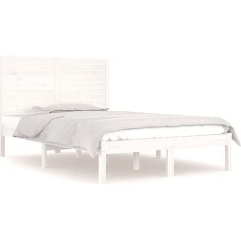 Maison Exclusive - Massivholzbett Weiß 120x190 cm (1/5)
